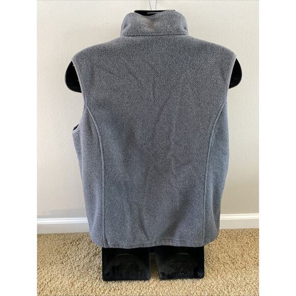 LL Bean Men’s Dark Gray Fleece Zip Vest Size Large Pockets Logo EUC - Picture 7 of 11
